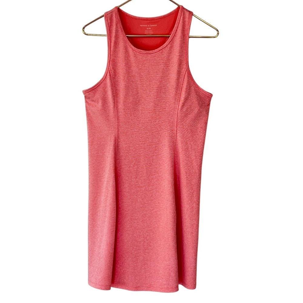 Harmony Balance Racerback Athletic Dress with Built-In Bra Pink Medium